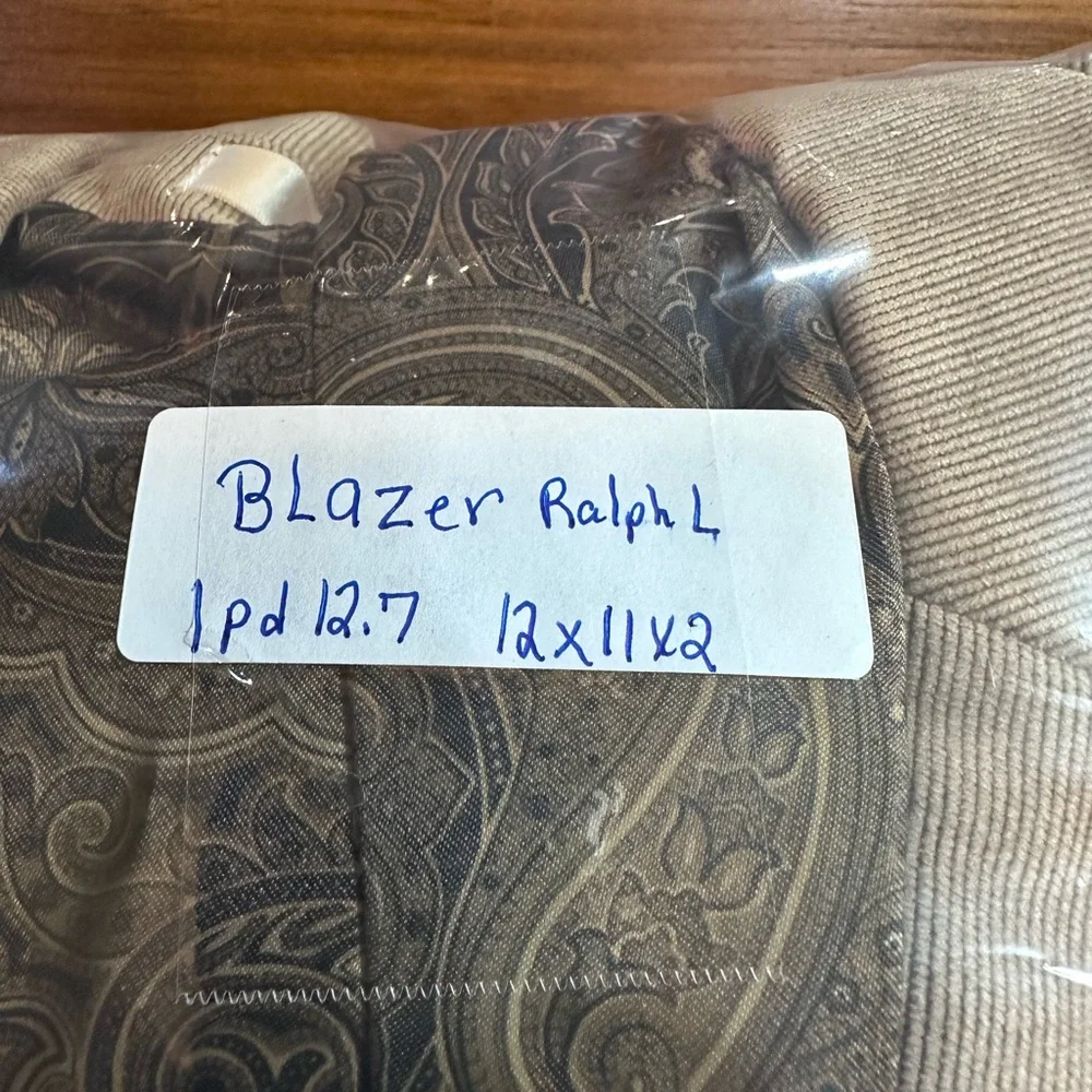Lauren Ralph Lauren Men’s Corduroy Blazer Beige Paisley Lined 50R‎ Sport Coat